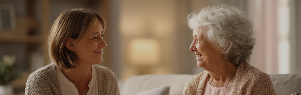 Care professional with resident